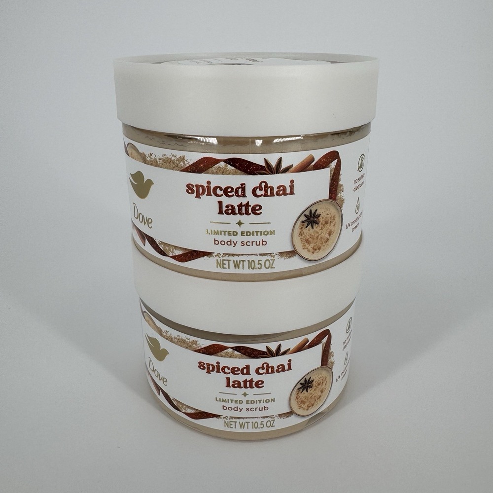 Dove Limited‎ Edition Holiday Treats SPICED CHAI LATTE Body Scrub 10.5oz 2 Pack